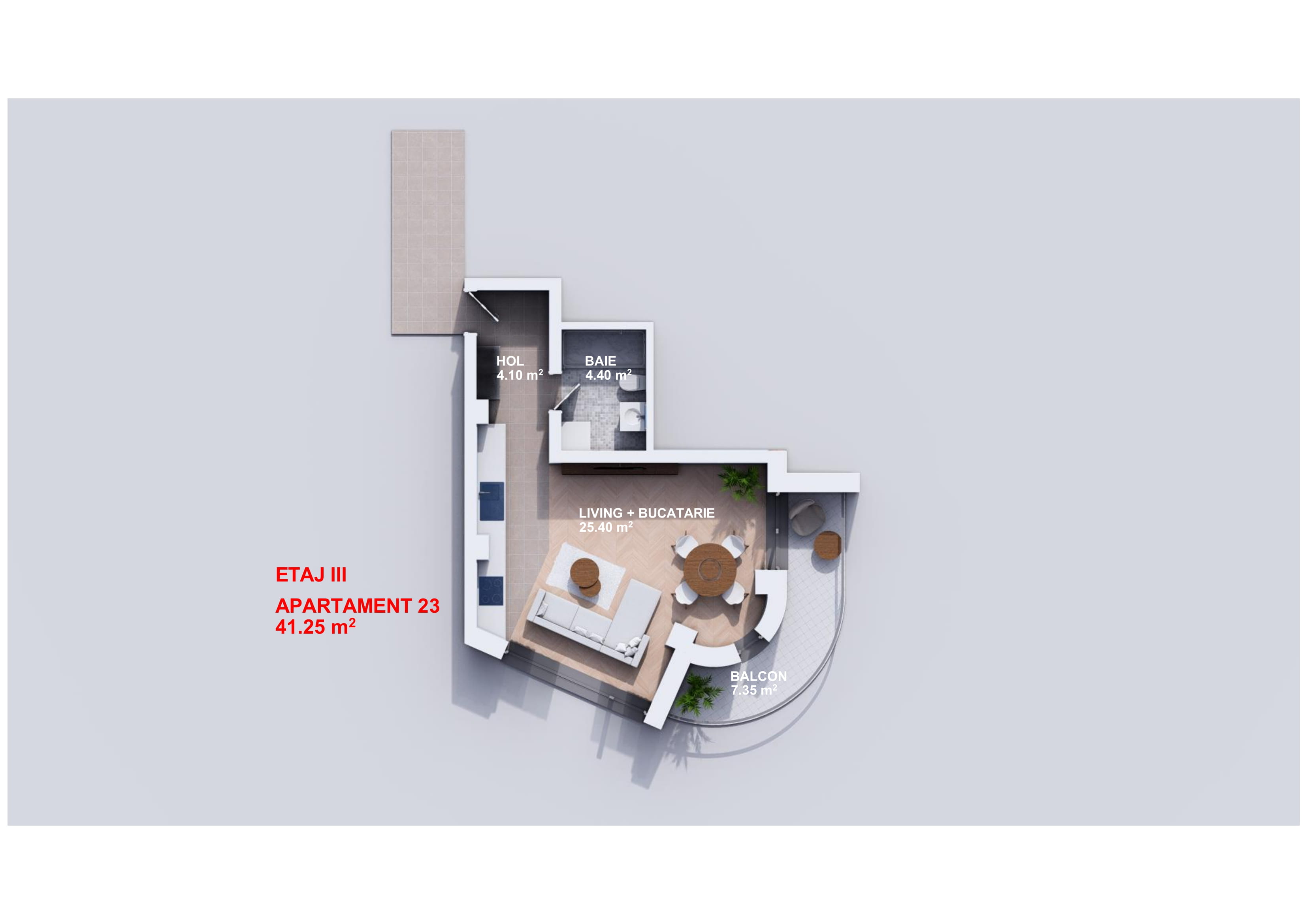 Apartament 23 - Etaj 3